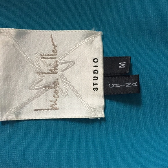 Teal Nicole Miller Front Zip Dress - Picture 4 of 4